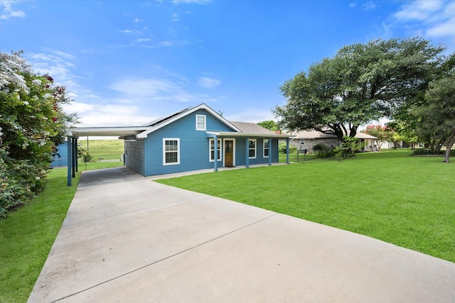 336 Arrowhead St, Fort Worth, TX 76108 - view of front of home featuring concrete driveway, a front lawn, and an attached carport