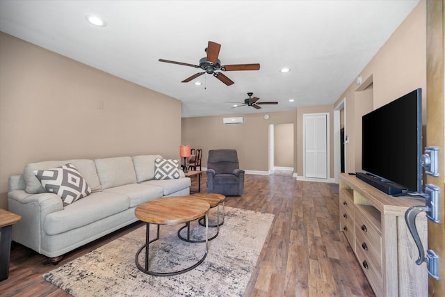 336 Arrowhead St, Fort Worth, TX 76108 - living area with a ceiling fan, wood finished floors, and recessed lighting
