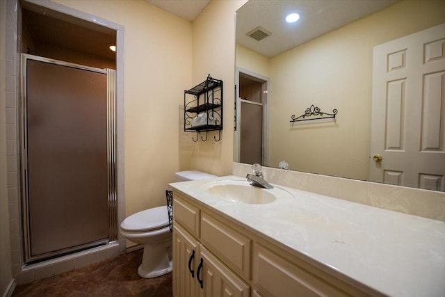 1115 Shady Oak Trl, Mansfield, TX 76063 - full bath featuring vanity, a shower stall, recessed lighting, and tile patterned floors