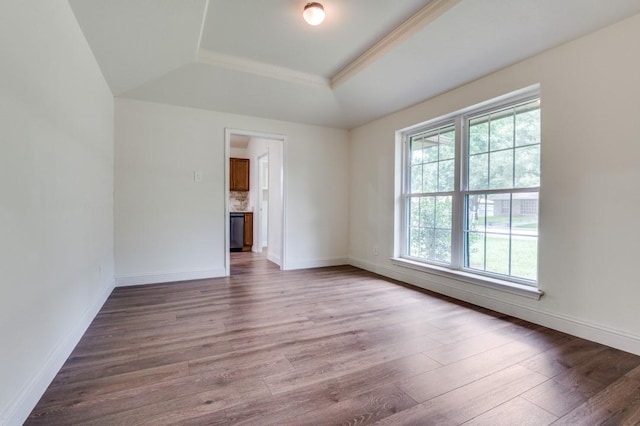 1020 Peach Ln, Desoto, TX 75115 - spare room with a raised ceiling and wood finished floors