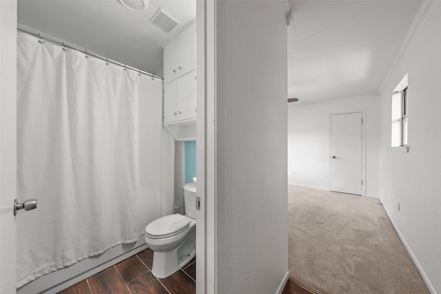 210 Virginia Dr, Waco, TX 76705 - full bath featuring toilet and shower / bath combo with shower curtain