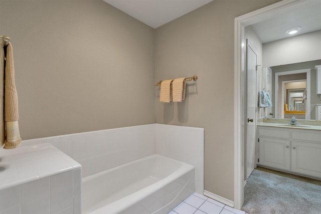 2815 Whisperwood Trl, Dalworthington Gardens, TX 76016 - bathroom with vanity, a bath, and tile patterned flooring