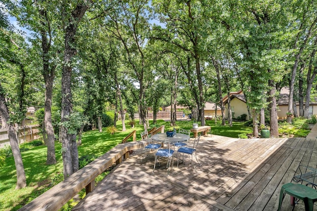 2815 Whisperwood Trl, Dalworthington Gardens, TX 76016 - deck featuring outdoor dining area and a yard