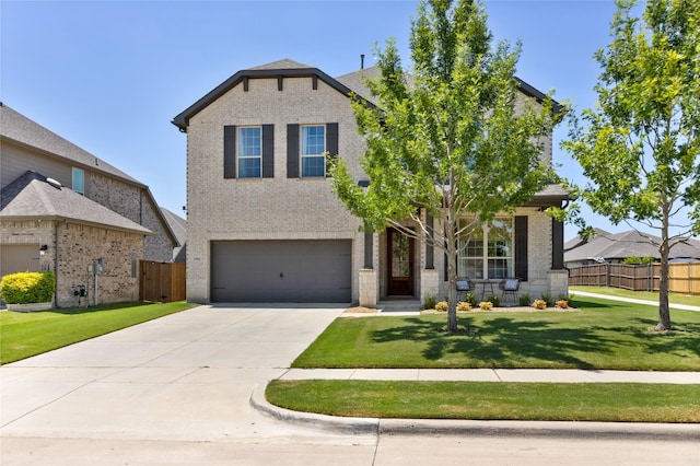 1604 Berry Ridge Trl, Aubrey, TX 76227 - view of front of house featuring a garage, brick siding, and concrete driveway