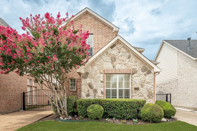 11116 Elizabeth Ave, Frisco, TX 75035 - view of front of home featuring stone siding and a gate