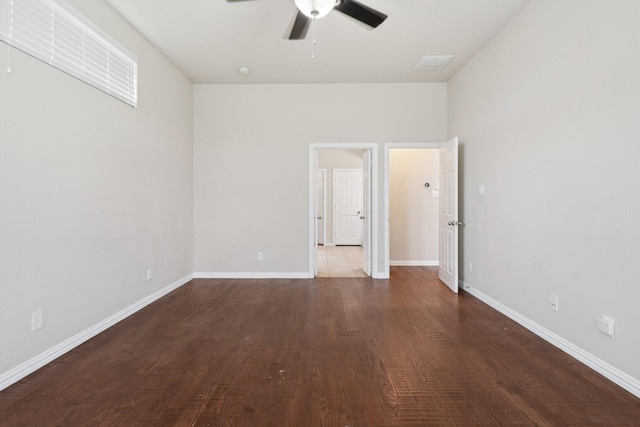 1009 Chickasaw Dr, Carrollton, TX 75010 - empty room featuring ceiling fan and wood finished floors