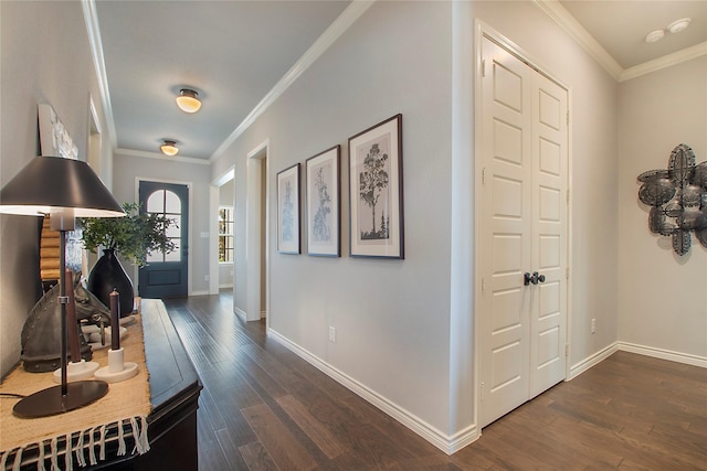 712 Tallgrass Dr, Aledo, TX 76008 - entrance foyer featuring dark wood-type flooring and ornamental molding