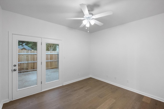 2800 Broadacres Ln, Dalworthington Gardens, TX 76016 - empty room with dark wood-type flooring and a ceiling fan