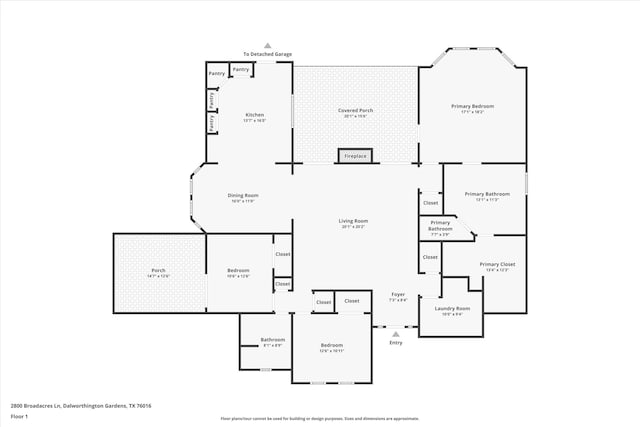 2800 Broadacres Ln, Dalworthington Gardens, TX 76016 - view of home floor plan