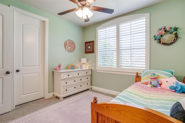 306 Creekview Ter, Aledo, TX 76008 - bedroom with light colored carpet and ceiling fan
