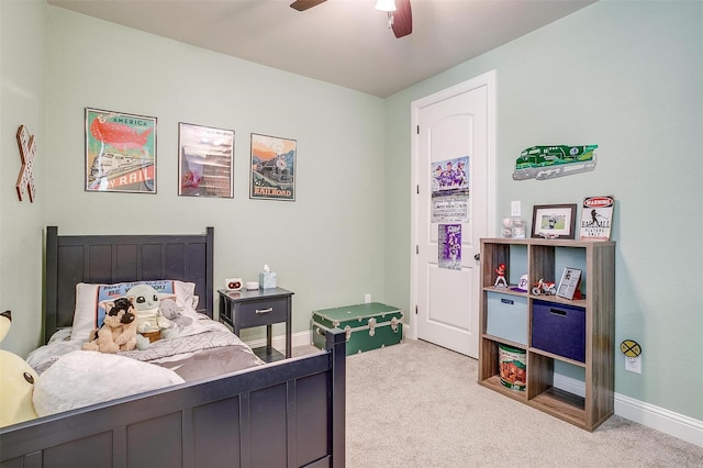 306 Creekview Ter, Aledo, TX 76008 - carpeted bedroom with baseboards and a ceiling fan