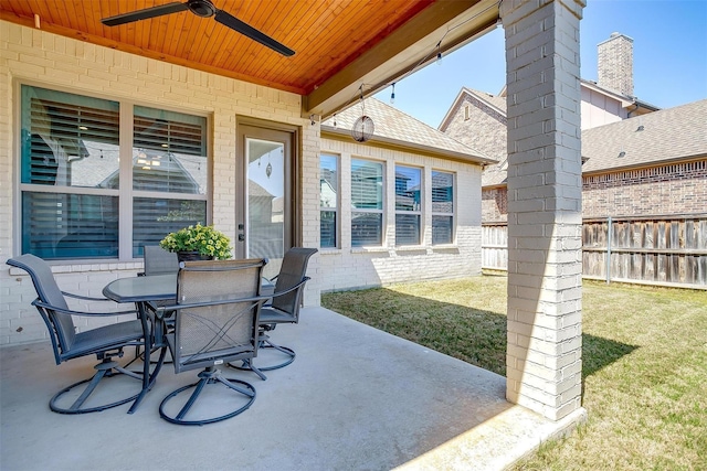 306 Creekview Ter, Aledo, TX 76008 - view of patio with a ceiling fan and outdoor dining space