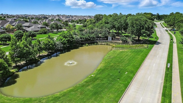 7508 Guadalupe Way, Mckinney, TX 75071 - view of community with a residential view, a water view, and a lawn