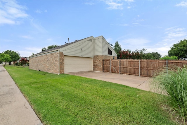 4056 La Costa Ct, Irving, TX 75038 - view of side of home with brick siding, an attached garage, and concrete driveway