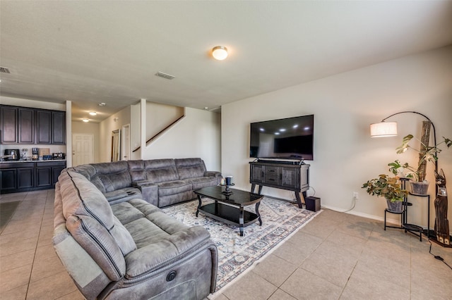 3133 Montserrat Creek Dr, Little Elm, TX 75068 - living room with light tile patterned flooring and baseboards