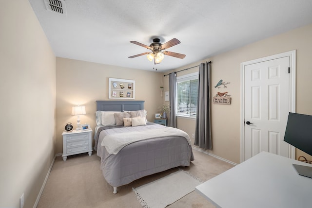 8571 Hidden Spring Dr, Frisco, TX 75034 - bedroom featuring light carpet and ceiling fan