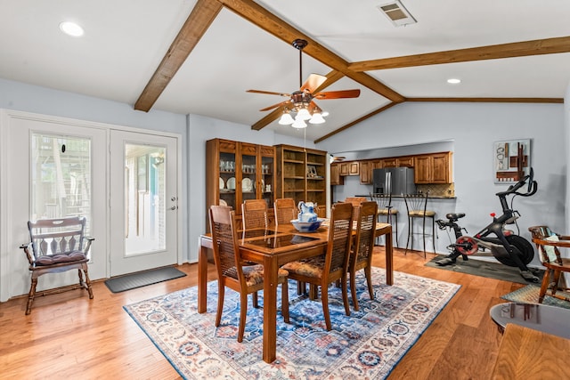 2912 Marsann Ln, Farmers Branch, TX 75234 - dining room featuring ceiling fan, light wood-type flooring, and recessed lighting