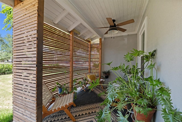 3056 Valley View Ln, Farmers Branch, TX 75234 - view of patio featuring a ceiling fan