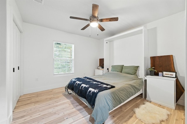 3056 Valley View Ln, Farmers Branch, TX 75234 - bedroom featuring wood finished floors and a ceiling fan