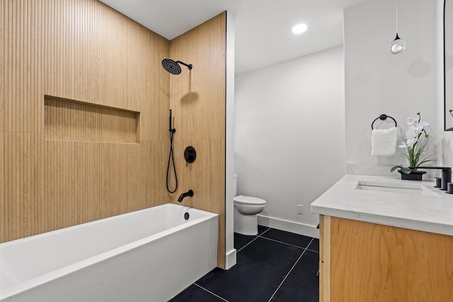 4408 Thunder Rd, Dallas, TX 75244 - bathroom with tile patterned flooring, vanity, and shower / bathtub combination