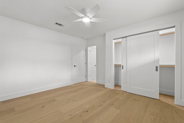 4408 Thunder Rd, Dallas, TX 75244 - unfurnished bedroom with light wood-type flooring and ceiling fan