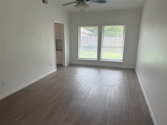 4005 Tacoma St, Irving, TX 75062 - unfurnished room with ceiling fan and dark wood-style floors