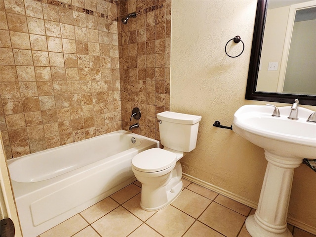 1408 Bandera Dr, Arlington, TX 76018 - full bath with bathtub / shower combination, a textured wall, and tile patterned flooring