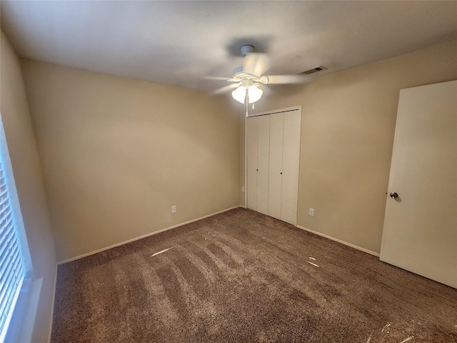 1408 Bandera Dr, Arlington, TX 76018 - unfurnished bedroom featuring carpet, a closet, and ceiling fan