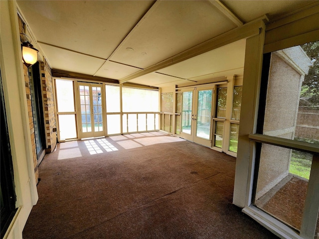 1408 Bandera Dr, Arlington, TX 76018 - unfurnished sunroom with french doors and carpet flooring