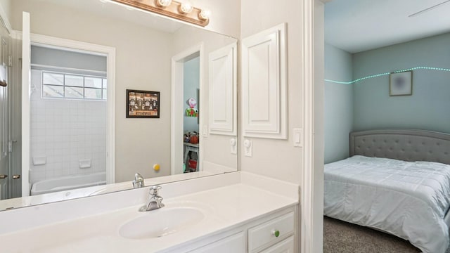 2945 Horseshoe Trl, Frisco, TX 75033 - full bathroom featuring vanity, connected bathroom, and bathtub / shower combination