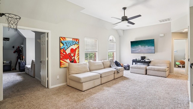 2945 Horseshoe Trl, Frisco, TX 75033 - carpeted living room with a ceiling fan and baseboards