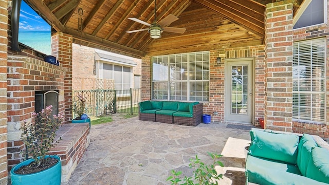 2945 Horseshoe Trl, Frisco, TX 75033 - view of patio with an outdoor hangout area and a ceiling fan