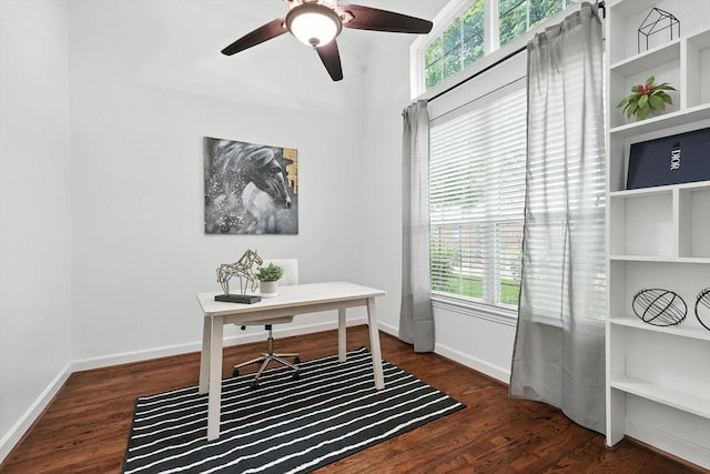 15773 Waterview Dr, Frisco, TX 75035 - office featuring wood finished floors and ceiling fan