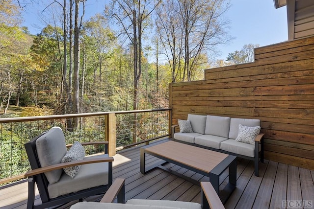 deck with outdoor lounge area