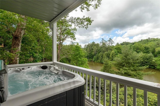119 Old Still Rd, Sapphire, NC 28774 - balcony featuring a hot tub and a water view