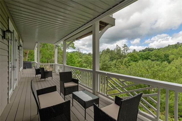 119 Old Still Rd, Sapphire, NC 28774 - wooden terrace featuring outdoor lounge area