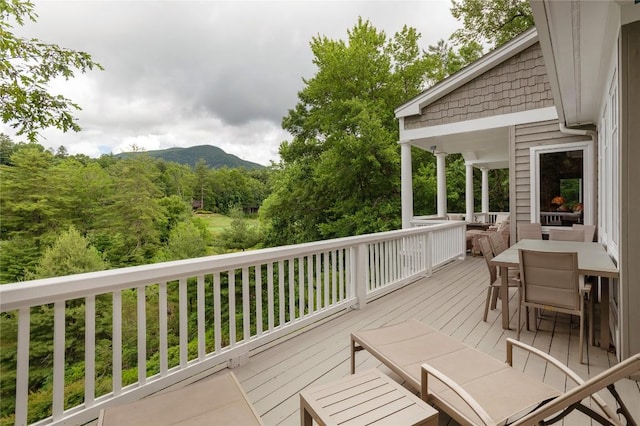 119 Old Still Rd, Sapphire, NC 28774 - deck with outdoor dining space and a mountain view