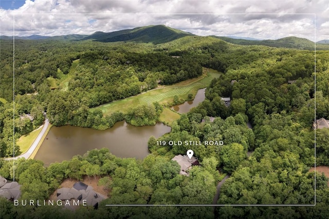 119 Old Still Rd, Sapphire, NC 28774 - aerial view of property's location with a water and mountain view and property parcel outlined