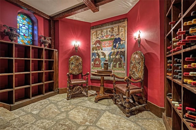 wine cellar featuring baseboards
