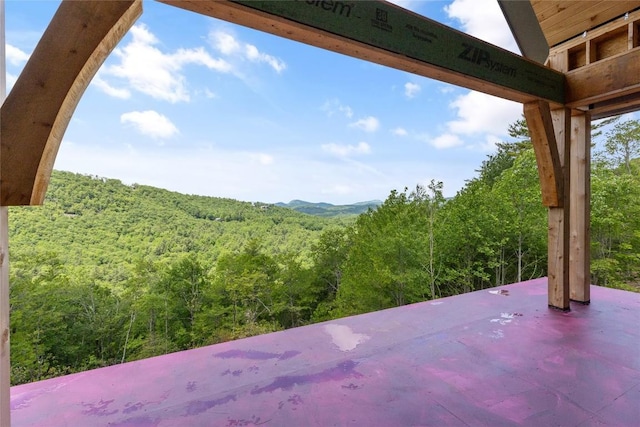 148 E Ridge Rd, Cashiers, NC 28717 - view of patio with a wooded view