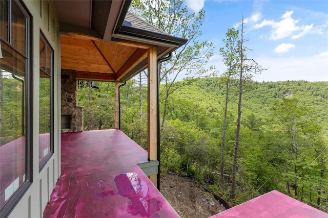 148 E Ridge Rd, Cashiers, NC 28717 - view of patio with a forest view