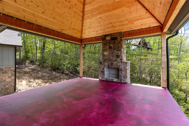 148 E Ridge Rd, Cashiers, NC 28717 - view of patio featuring an outdoor stone fireplace