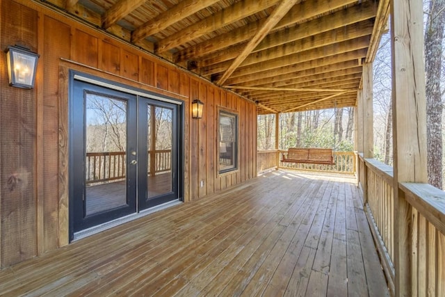 deck featuring french doors