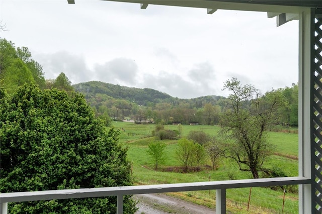 mountain view with a rural view