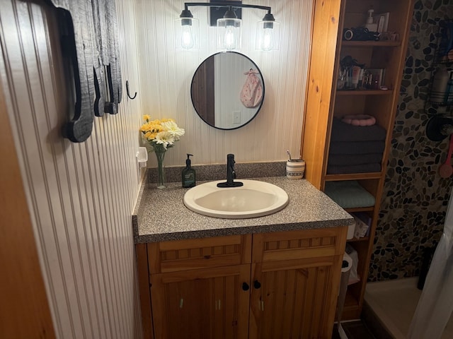 00 Gibson Cove Rd, Franklin, NC 28734 - bathroom featuring vanity and a shower with curtain