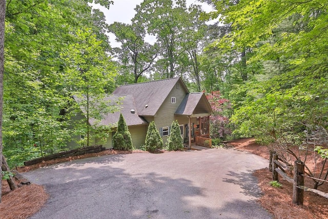 151 Rhododendron Ct, Sapphire, NC 28774 - chalet / cabin with driveway and roof with shingles