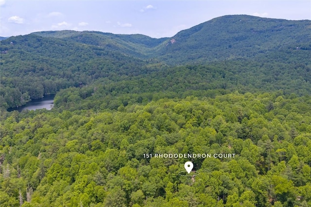 151 Rhododendron Ct, Sapphire, NC 28774 - view of mountain background with a heavily wooded area and a nearby body of water