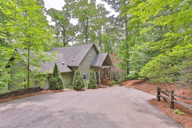 151 Rhododendron Ct, Sapphire, NC 28774 - rustic home featuring asphalt driveway and a shingled roof