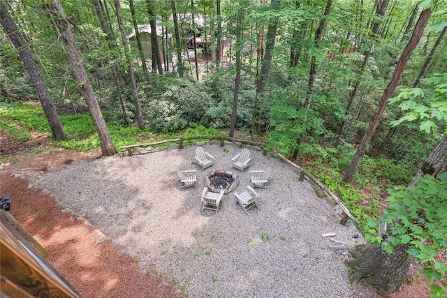 151 Rhododendron Ct, Sapphire, NC 28774 - view of yard featuring a fire pit