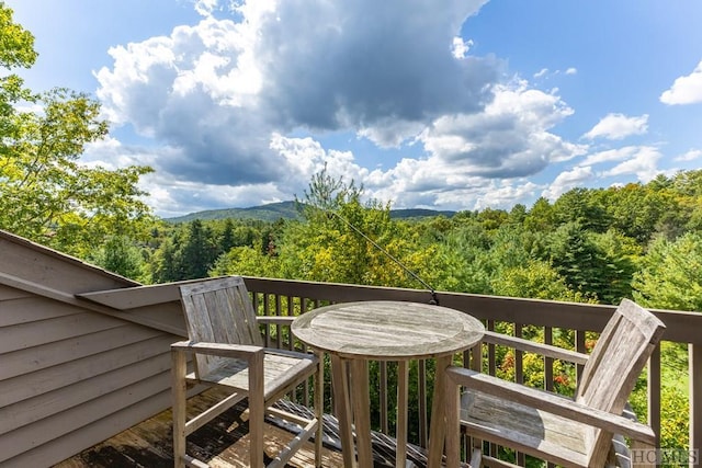 wooden balcony with a wooden deck